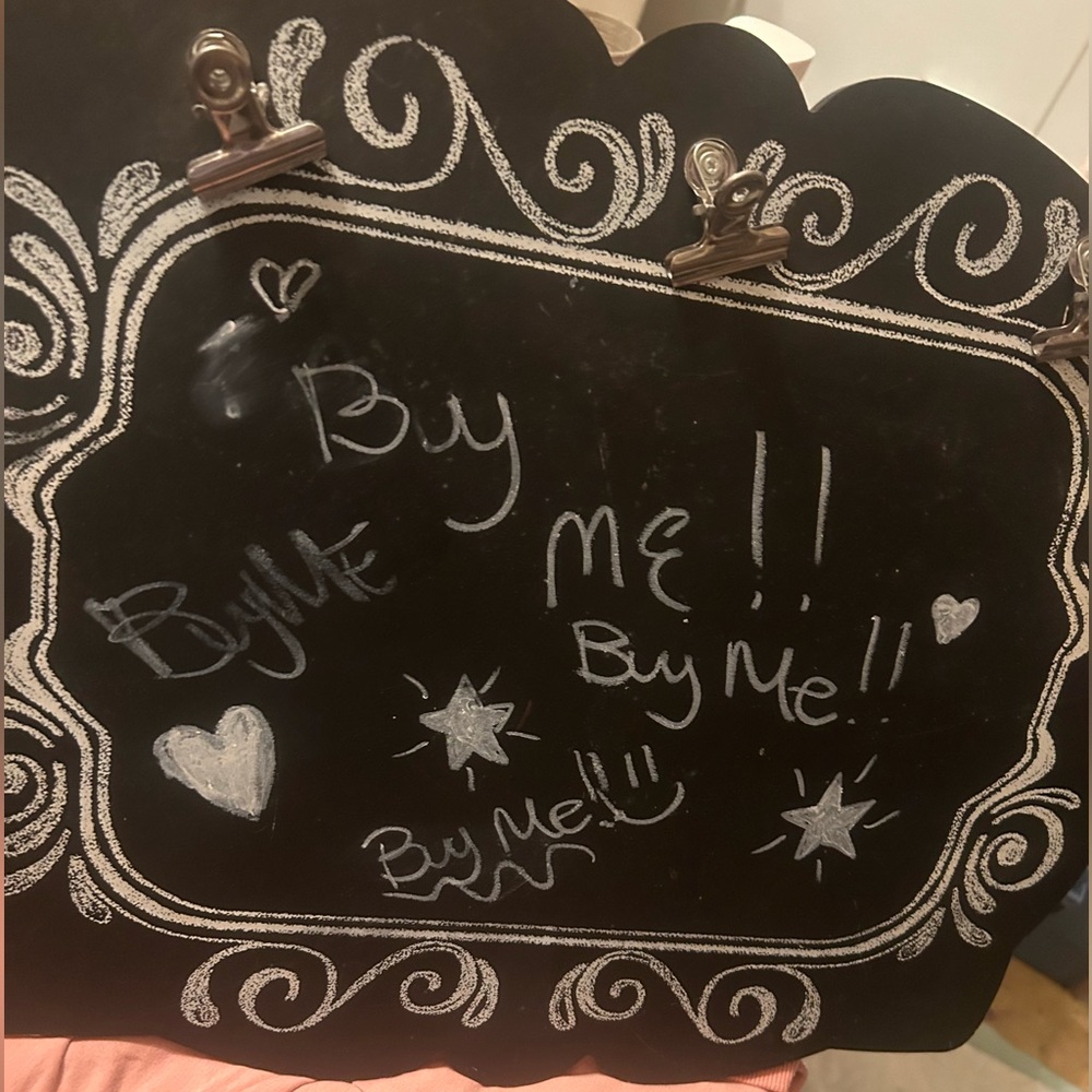 Ornate chalkboard-𝅺BLACKBOARD ..Fancy! w Note hooks/ Organizer/